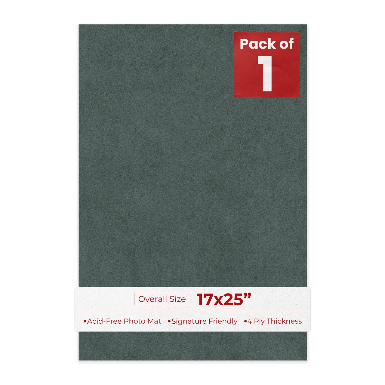 Dark Grey Suede 17x25 Uncut Mat Board - Blank Sheets, No Opening